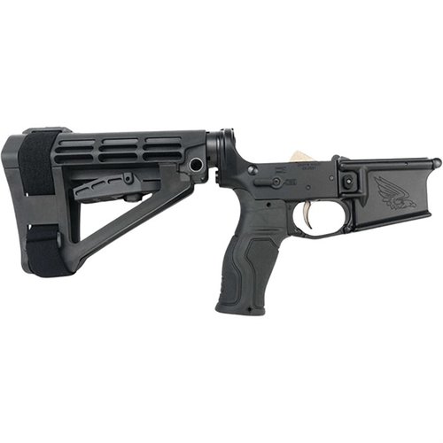 CEO-15 Battle Series komplett pistol lower er laget av 7075-T6 aluminium, med håndjustert trigger, ergonomisk grep og justerbar pistolstøtte for optimal ytelse.