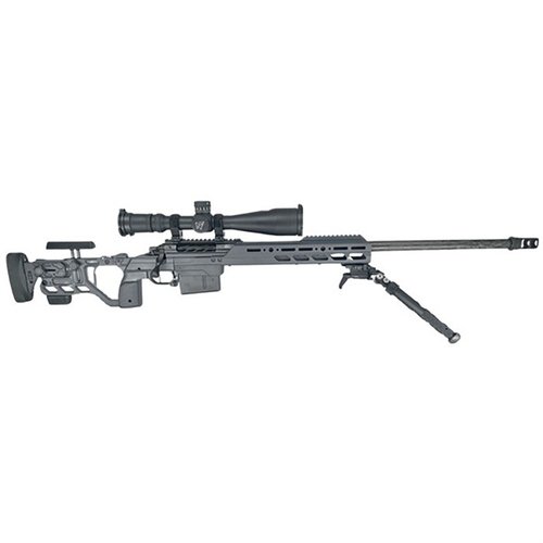 CEO CARBON 338 LAPUA MAGNUM er en lett og presis bolt-action rifle med ¼ MOA ytelse, justerbar avtrekker og karbonfiberløp, perfekt for profesjonelle skyttere.