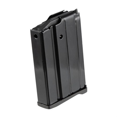 RUGER MINI-14 10RD MAGAZINE har et slitesterkt rullestålkropp, selvsmørende nylonfølger og en temperert stålfjær for pålitelig mating og lang levetid.
