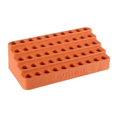 Lyman Bleacher Loading Blocks gjør omlasting enklere med sitt unike design, holder 50 .308 Win. patroner og er laget av slitesterk polymer.