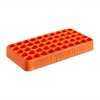 Lyman Custom-Fit Loading Block er laget av slitesterk polymer, rommer 50 patroner og finnes i seks størrelser fra .338 til .615 kaliber for optimal tilpasning.