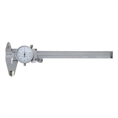LYMAN DIAL CALIPER gir presise målinger med 0.001-inch graduering, allsidige funksjoner og slitesterk rustfritt stål-konstruksjon for pålitelig bruk.