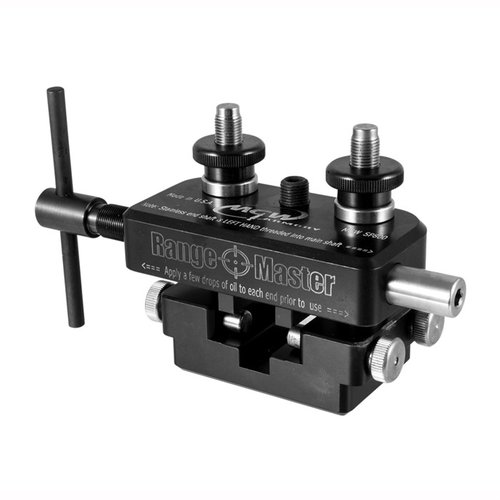 MGW Rangemaster Universal Sight Tool gir presisjonsverktøy for sikter, med kompakt design, robust aluminium, og kompatible slide shoes for enkel bruk.