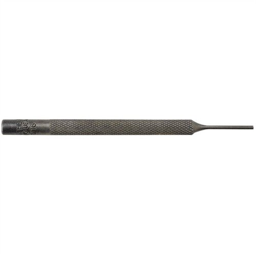 SINGLE PIN PUNCHES fra MAYHEW STEEL er laget av verktøystål med knurling, og gir pålitelig ytelse uten binding, perfekt for enhver gunsmiths behov.