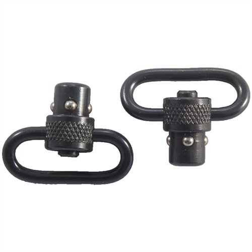 UNCLE MIKE'S QUICK DETACH 100 sling swivel gir rask og sikker festing til nesten alle bolt action rifler, uten skruer og med flush base ved avtak.