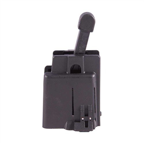 COLT SMG MAG LOADER er en lett, robust og forsterket loader i svart polymer som gjør magasinlading raskt og enkelt, og reduserer slitasje på magasiner.