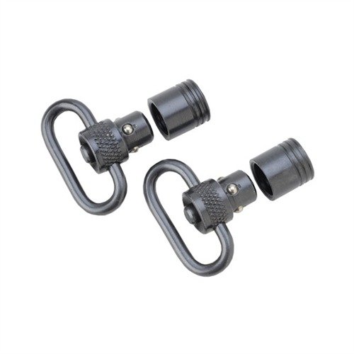 UNCLE MIKE'S QUICK DETACH 100 SLING SWIVEL gir sikker og rask festing til de fleste bolt-action rifler, med en flush base og uten behov for skruer.