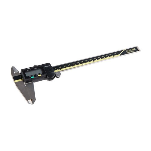 Mitutoyo AOS ABSOLUTE Digimatic Caliper gir presise målinger med ABSOLUTE encoder teknologi, stor LCD-skjerm og lang batterilevetid, perfekt for kvalitetsarbeid.