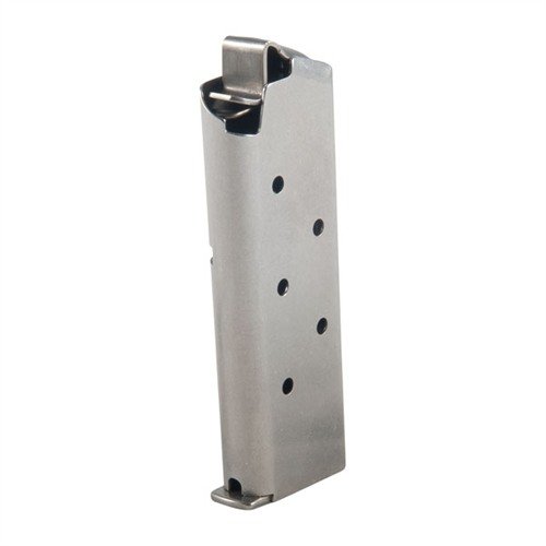Disse METALFORM magasinene i børstet rustfritt stål passer kun til Colt Mustang, med fem siktehull og mulighet for fingerforlengelse.