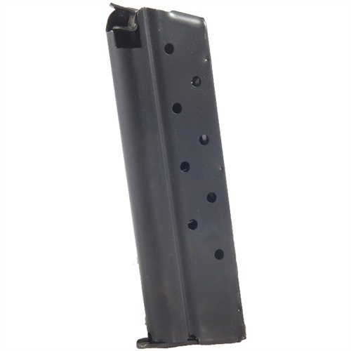Høykvalitets 1911 9MM magasiner i blued carbon steel og rustfritt stål, med flat eller rund follower, lett å rengjøre og designet for pålitelig mating.