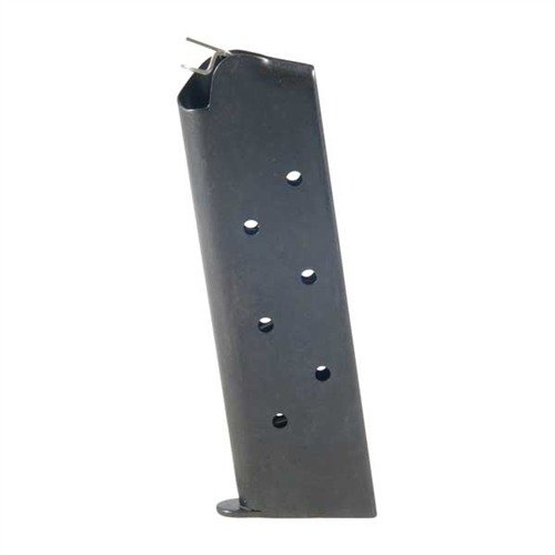 Robuste, høykvalitets 1911 .45ACP magasiner i blåst karbonstål og rustfritt stål, med flat eller rund follower for pålitelig mating av alle typer kuler.