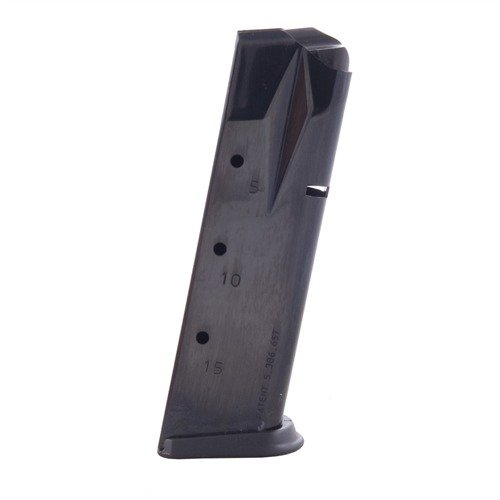 MEC-GAR SIG P228 9MM magasiner er laget av sertifisert karbonstål, TIG-sveiset og varmebehandlet for holdbarhet, med en kapasitet på 15 skudd.