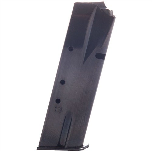 MEC-GAR BROWNING HI-POWER 9MM magasiner er laget av sertifisert karbonstål, TIG-sveiset og varmebehandlet for holdbarhet, med en kapasitet på 13 skudd.