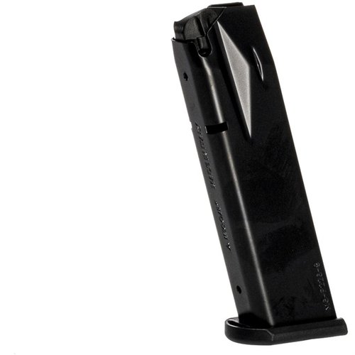 SIG P226 9MM magasiner fra MEC-GAR er laget av sertifisert karbonstål, TIG-sveist og varmebehandlet for holdbarhet, med 18 runders kapasitet.