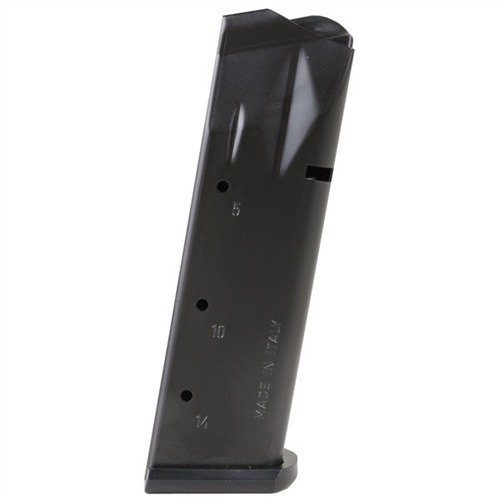 PARA P14 14RD 45ACP magasin fra MEC-GAR er laget av sertifisert karbonstål, TIG-sveist og varmebehandlet for holdbarhet, perfekt for pålitelig ytelse.