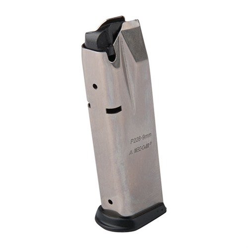 SIG P228 9MM magasiner fra MEC-GAR er laget av sertifisert karbonstål, TIG-sveiset, sømløs og varmebehandlet for overlegen holdbarhet og pålitelighet.