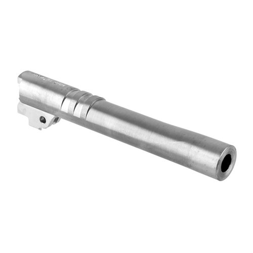 Nowlins 1911 Government Bull Barrel girer overlegen presisjon med ultra-smooth rifling, forbedret låsing og redusert rekyl for raskere oppfølgingsskudd.