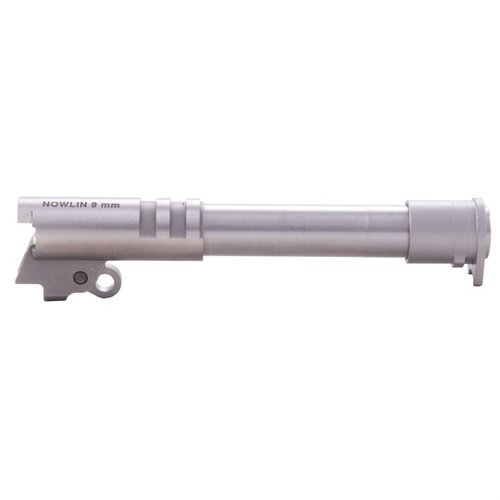 Enkel installasjon av Nowlins ECM Match-Grade Barrel for 1911 Auto, med forhåndsmontert rustfritt stål bushings, barrel link og pin for økt nøyaktighet.