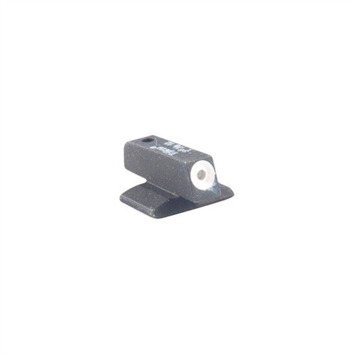 MEGA DOT TRITIUM DOVETAIL FRONT SIGHTS gir en svært synlig hvit ring rundt en selvlysende Tritium innsats, perfekt for alle lysforhold. Monteres enkelt i standard Novak dovetail.