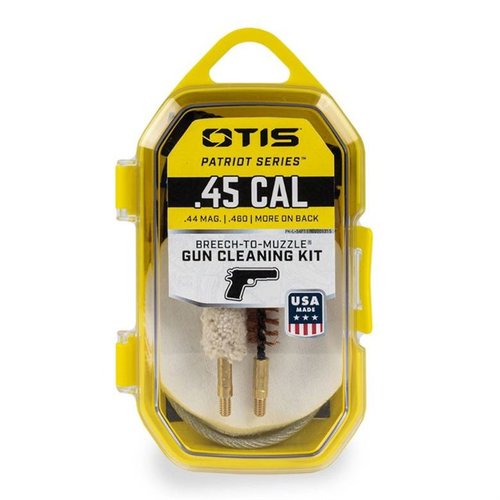 PATRIOT Series Pistol Kit fra Otis gir alt du trenger for effektiv rengjøring fra Breech-to-Muzzle®, inkludert 100% bomullspatcher og fleksible kabler.