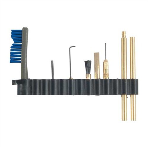 Dette åtte-delte settet gjør det enkelt å rengjøre M16 og AR-15 med verktøy som passer til standard cleaning rods for optimal ytelse.