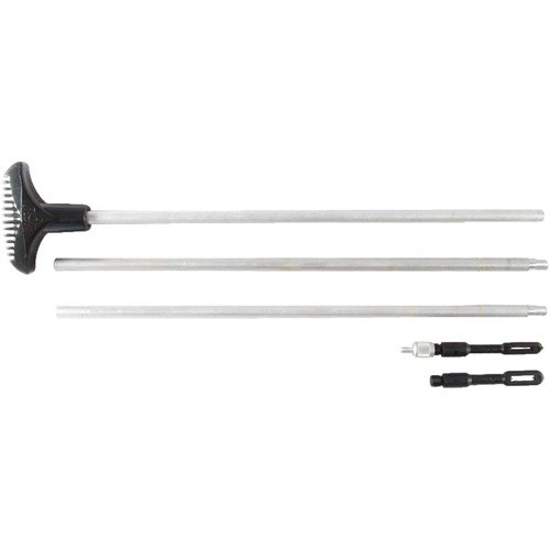 HOPPES 33" 3-delt aluminium shotgun rengjøringsstang er lett, holdbar og inkluderer to slotted tips for .410 til 12 gauge, perfekt for effektiv rengjøring.
