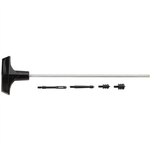 HOPPES rengjøringsstang i aluminium for håndvåpen har en praktisk svingbar håndtak og passer til .22, .38 og .45 jags, ideell for effektiv rengjøring.