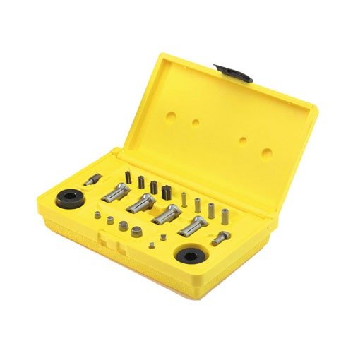 Denne robuste tilbehørskassen i plast har plass til 4 collets, 4 case trimmer pilots, 4 neck turning pilots, neck reamers og mer. Verktøy ikke inkludert.