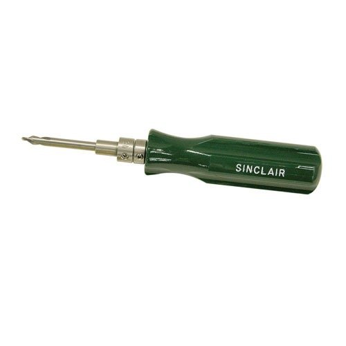 Sinclair Piloted Flash Hole Deburring Tool gir rene kutt med komfortabelt håndtak og justerbare stainless steel piloter for kaliber 22-45.