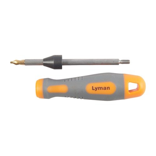 Lyman Flash Hole Uniformer gir en ren primerlomme og flash hole, med et ergonomisk håndtak og justerbart stopp for alle kalibre fra .22 til .45.