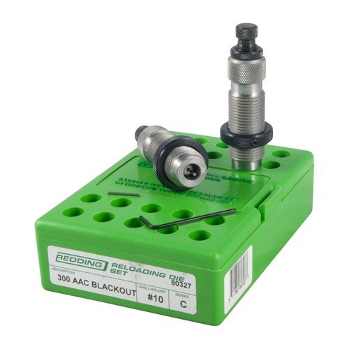 Redding FL Die Set for 300 AAC Blackout inkluderer full length sizing die og standard seating die, perfekt for presis og pålitelig lading av ammunisjon.