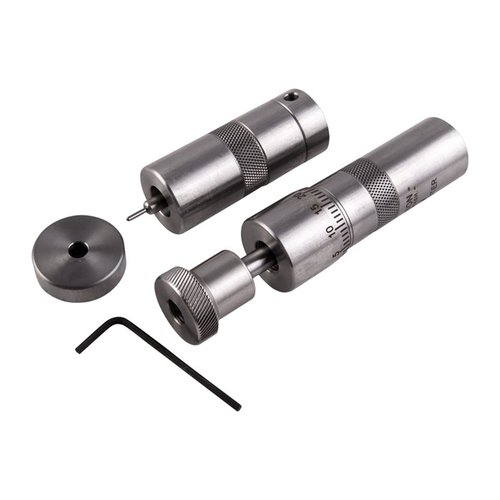 L.E. Wilsons Bushing Neck Die Kit gir presis justering av settedybde og total kontroll over nakkeforming med utskiftbare bushinger for optimal kuleretensjon.