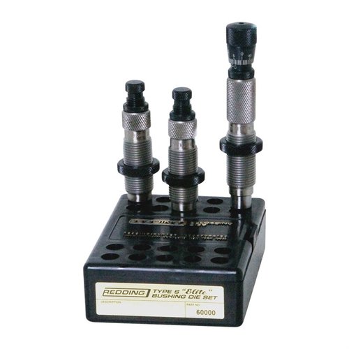 TYPE-S Elite Bushing Die Set gir presisjon med justerbare bushings for nakke diameter, forbedret konsistens og nøyaktighet for 338 Lapua Magnum.