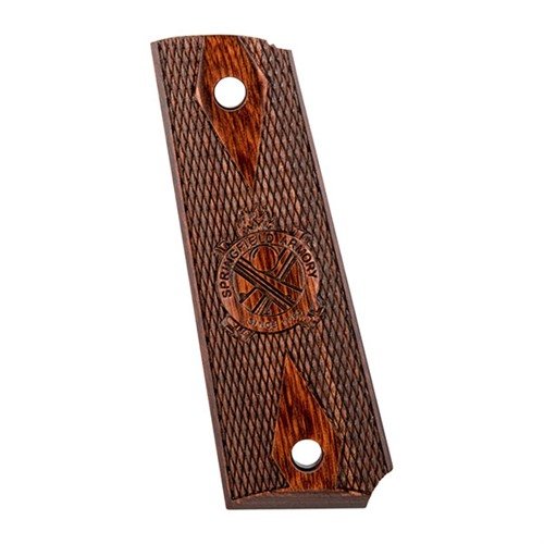 Cocobolo Checkered Cross Cannon grepplater til Springfield 1911, med en skrå Mag Well for en sømløs finish. Selges som individuelle grep.