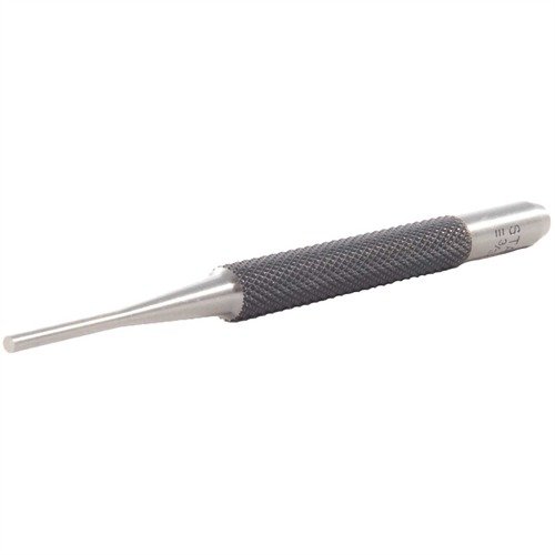 Starrett Pin Punch Set er laget av herdet verktøystål med ergonomisk grep, perfekt for presis pin fjerning i våpen- og metallarbeid.