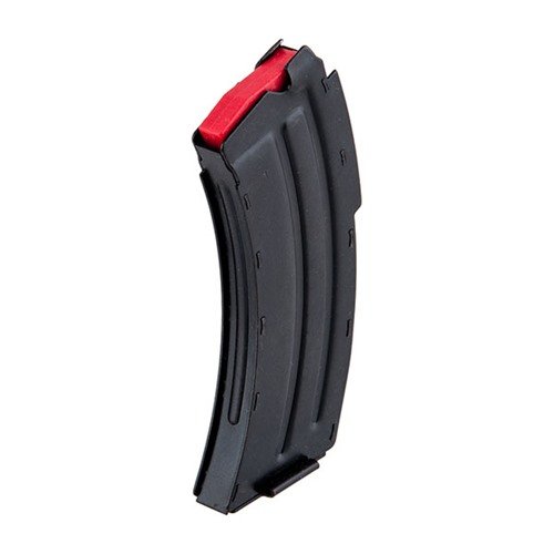 Fabrikkprodusert Savage Mark II 10 RD magasin for 22LR, klar til bruk med en stilren matte svart finish for holdbarhet og pålitelighet.