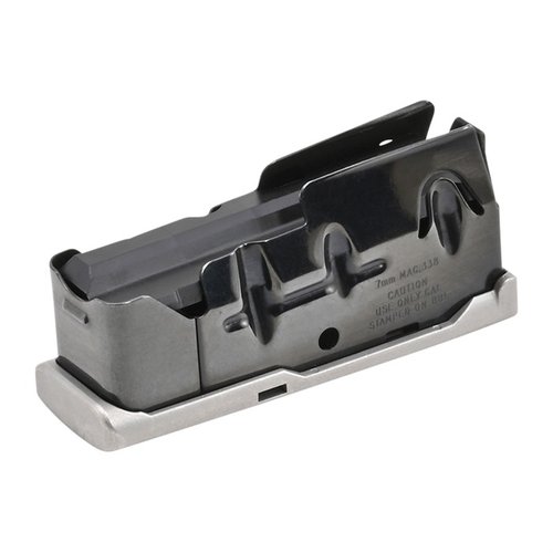 SAVAGE ARMS 116C magasin i rustfritt stål passer til 7mm Rem Mag og 338 Win Mag, og gir pålitelig ytelse og holdbarhet for din jakt.