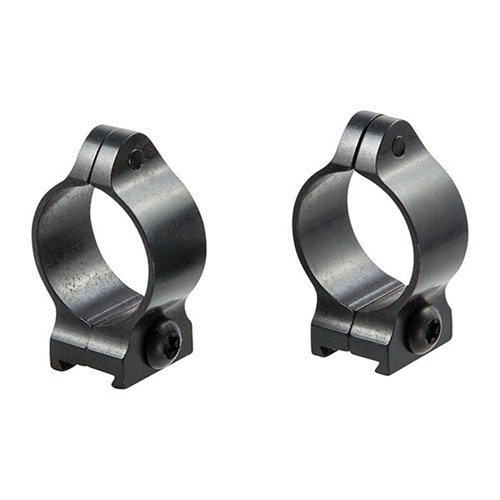 TALLEY FIXED SCOPE RINGS i lav profil med blå satin finish og Torx® skruer, perfekt for permanent montering av 1" eller 30mm kikkertsikter.