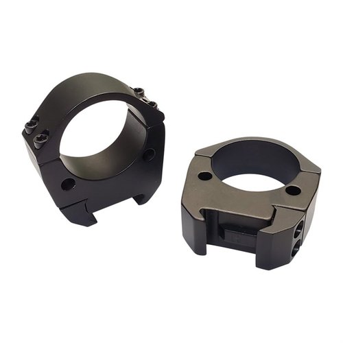 Talley Modern Sporting Scope Rings gir en ren og solid løsning for Picatinny rail-systemet, laget av flykvalitetslegering med svart anodisert finish.