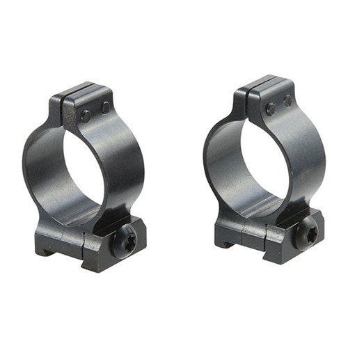 TALLEY QUICK DETACH SCOPE RINGS tilbyr presisjonsmaskinerte QD-håndtak for rask montering og fjerning av kikkertsikte, tilgjengelig i lav høyde og stål.