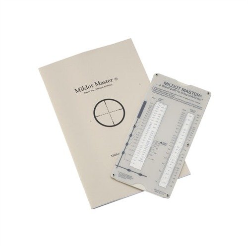 Mildot Master® er en analog kalkulator for rask beregning av avstand til mål, synkorreksjon, og kompensasjon for vinkler, uten batterier.