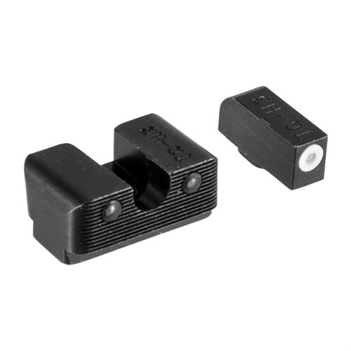 TRUGLOs tritium night sights for Glock gir maksimal lysstyrke uten batteri, snag-free design, og er kompatible med standard hylstre for pålitelig bruk.