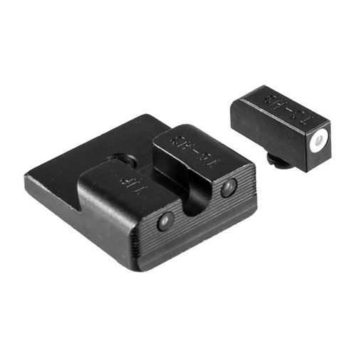 TAURUS TRITIUM NIGHT SIGHT SET gir maksimal synlighet med Swiss tritium, batterifri glød i mørket, og er designet for å passe standard hylstre.