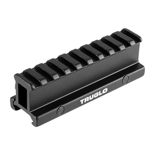 TruGlo 1" Picatinny riser mount hever optikken 1" opp for bedre sikt og komfort på AR-15 Flattop, laget av CNC-maskinert aluminium.
