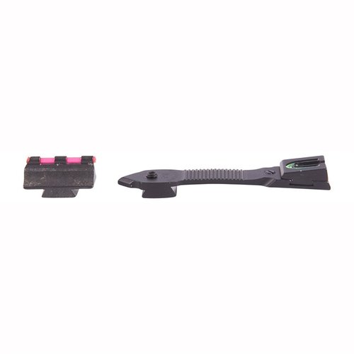 RUGER® 10/22® 3-DOT FIRE SIGHTS gir høy synlighet med rød fiberoptisk front og justerbar U-notch bak, perfekt for rask sikting i alle lysforhold.
