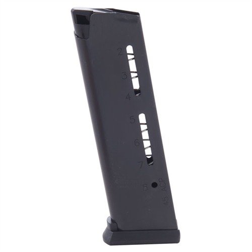 Wilson Combat ELITE TACTCAL 1911 magasin gir ultra-pålitelig ytelse med 8 runder, polymerbase, og MAX flatwire fjærer for maksimal levetid og jevn mating.