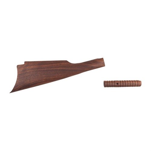 Forbedret PRE-FINISHED REPLACEMENT STOCK sett i amerikansk valnøtt, med utmerket værbestandighet og enkel touch-up; 95% innpasset, klar for montering.