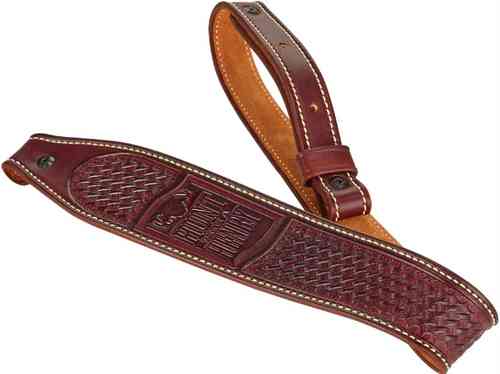 Henry Leather Basket Weave Rifle Sling i brunt tilbyr førsteklasses skinn med suede-fôr for et sikkert grep, og kan lett festes med 1" swivels (selges separat).